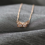 Butterfly Necklace in Rose Gold