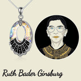 Sterling Silver RBG (Ruth Bader Ginsburg) Collar Mermorial Necklace