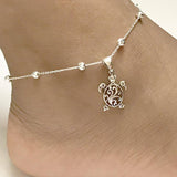 Sterling Silver Turtle Anklet