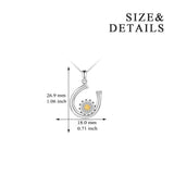 Sterling Silver Daisy Horseshoe Pendant Necklace