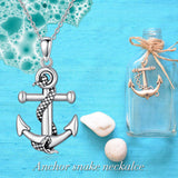 Anchor Snake Necklace - Sterling Silver