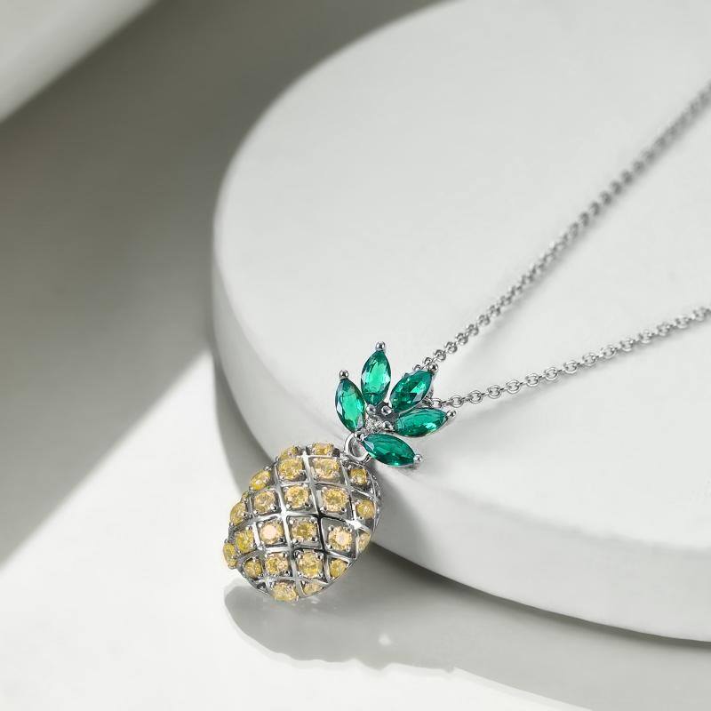 Dainty Sterling Silver Pineapple Pendant Necklace