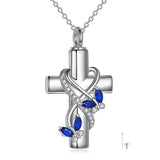 Butterfly Cross Urn Pendant Necklace