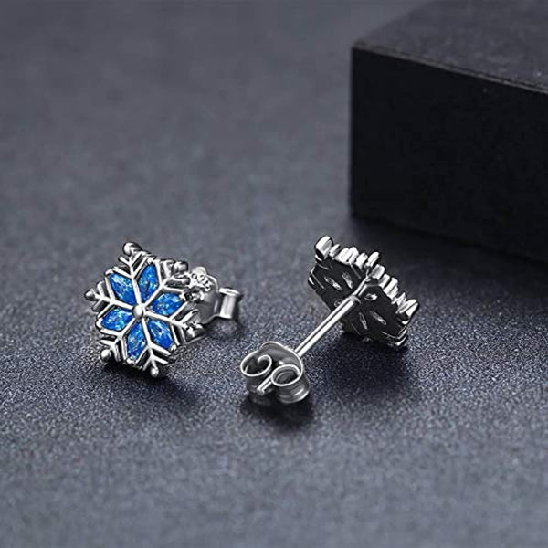 Sterling Silver Snowflake Hypoallergenic Stud Earrings