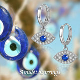 Sterling Silver CZ Evil Eye Earrings