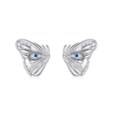 Butterfly Evil Eye Earrings - Sterling Silver