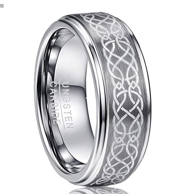 Laser Pattern Tungsten Ring