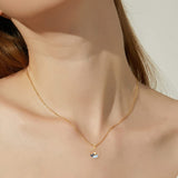 14K Gold Opal Mountain Necklace for Women 16+1+1 inches