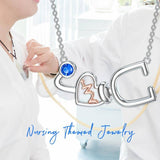 Stethoscope Heartbeat Pendant Necklace - Sterling Silver K (For Nurses/Doctors)