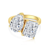 New Two-tone Diamond Ring Pear-shaped Ring Fashion