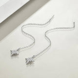 Star Long Chains Drop Earrings - Sterling Silver