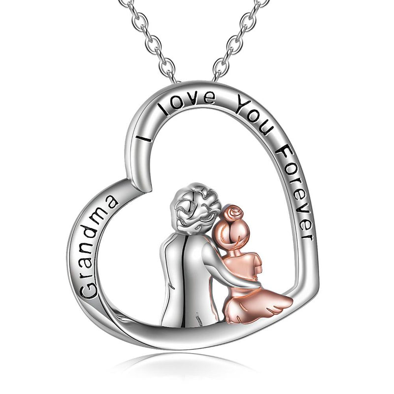 Sterling Silver I Love You Grandma Necklace