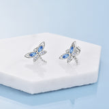 Dragonfly Gifts Sterling Silver Stud Earrings with Austrian Crystal