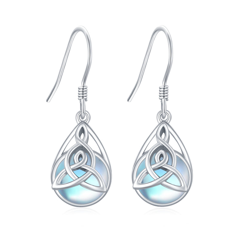 Celtic Knot Moonstone Earring - Sterling Silver