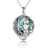 Classic Sea Mermaid Crescent Moon Pendant Necklace