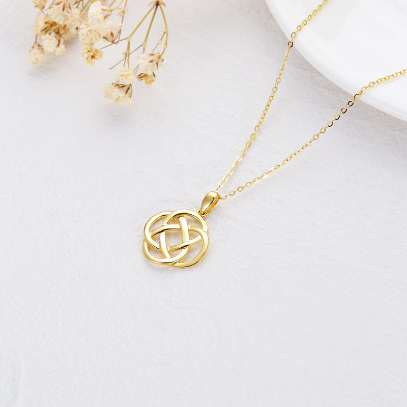 9K Yellow Gold Celtic Knot  Necklace