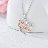 Diamond Heart Necklace - Sterling Silver