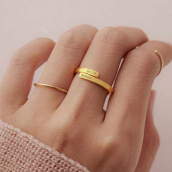 Custom Name Gold Ring