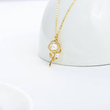 14K Gold Moissanite Rose Flower Necklace