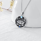 Lotus Evil Eye Protection Necklace - Sterling Silver