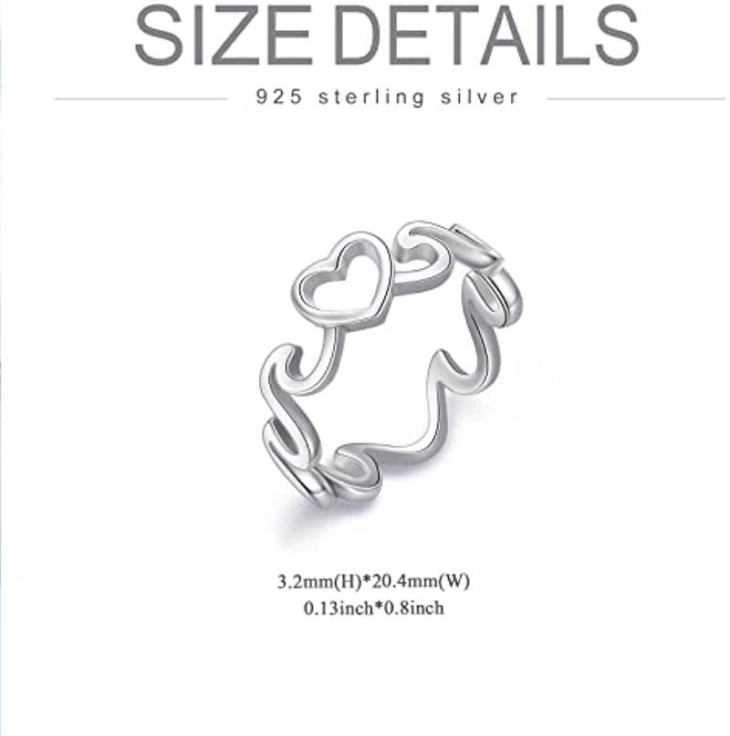 Wave Love Ring - Sterling Silver