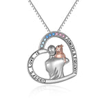 Father Daughter Sterling Silver Heart Necklace