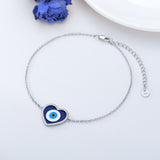 Evil Eye Anklet - Sterling Silver