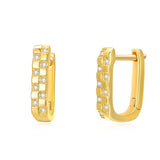 U-shaped Hoop Earrings With Diamonds