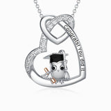 Owl Heart Graduation Pendant Necklace