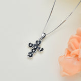 Black Cross Necklace with Diamonds