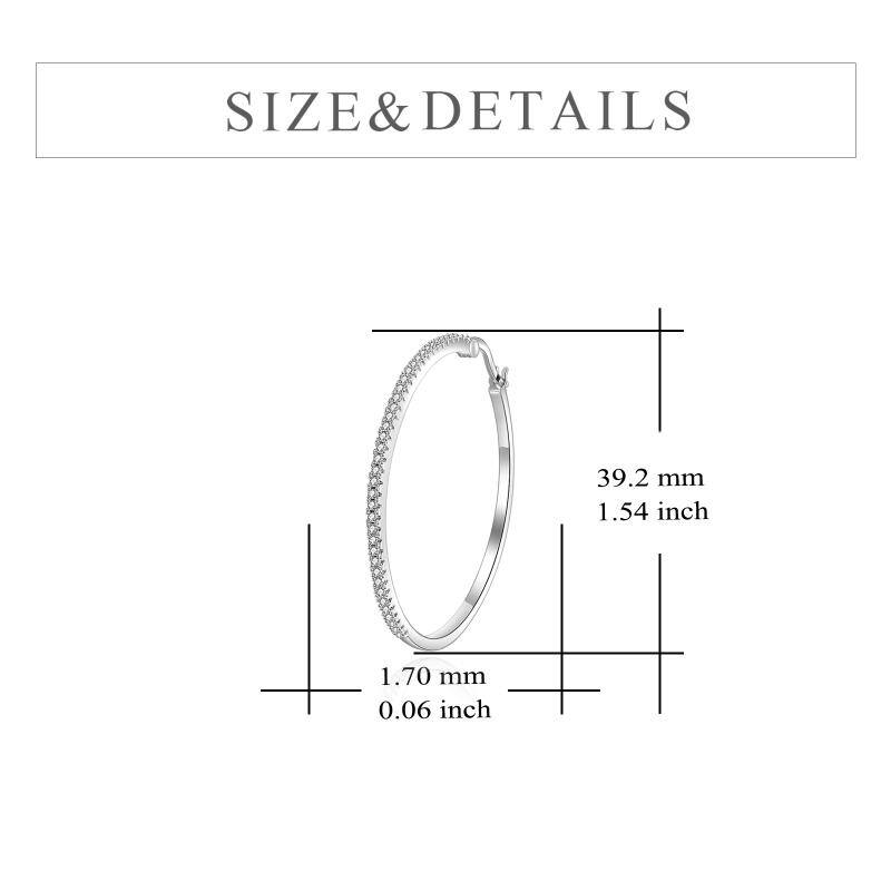 40mm Hoop Earrings - Sterling Silver