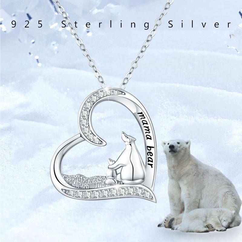 Mama Bear and Baby Necklaces -  Sterling Silver