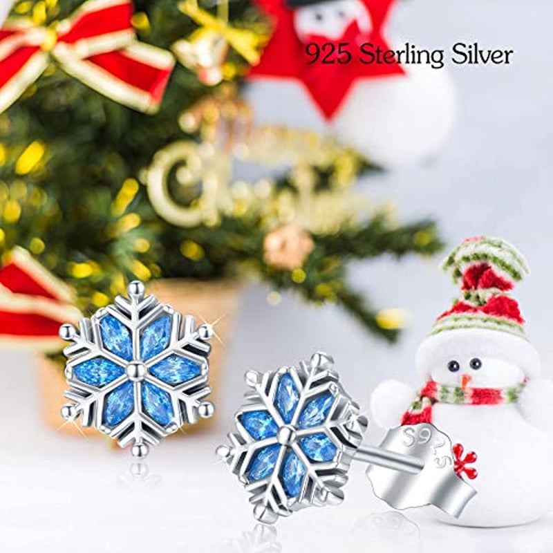 Sterling Silver Snowflake Hypoallergenic Stud Earrings