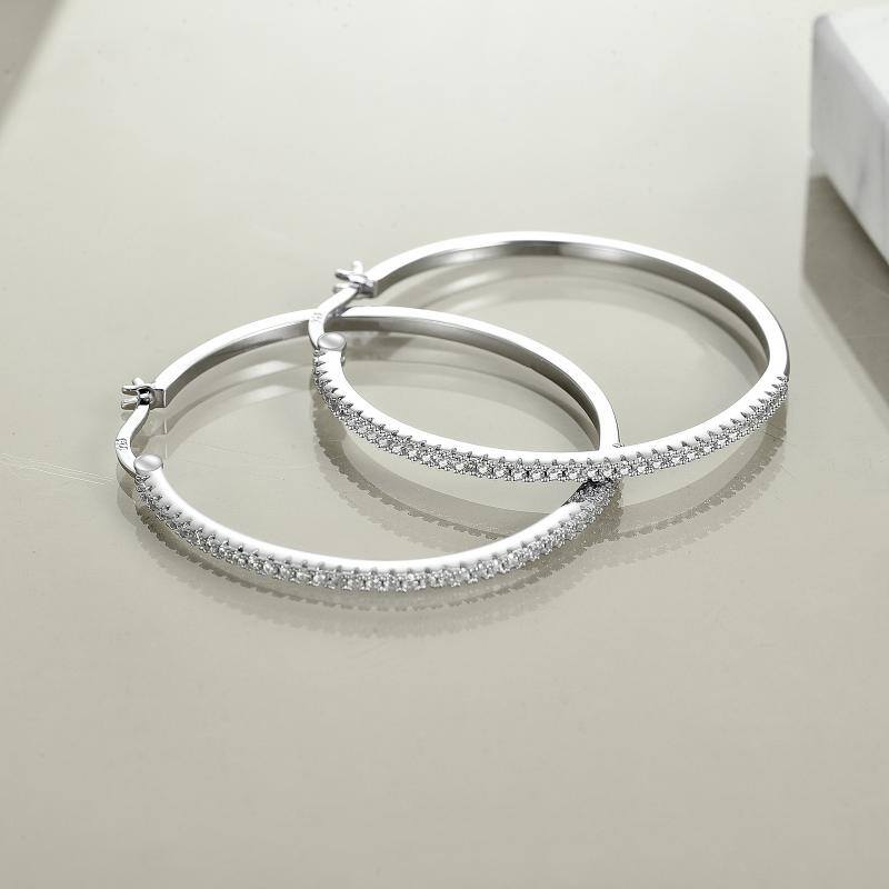 40mm Hoop Earrings - Sterling Silver