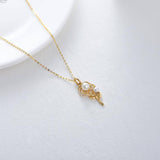 14K Gold Moissanite Rose Flower Necklace