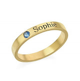 Personalized Birthstone name Ring