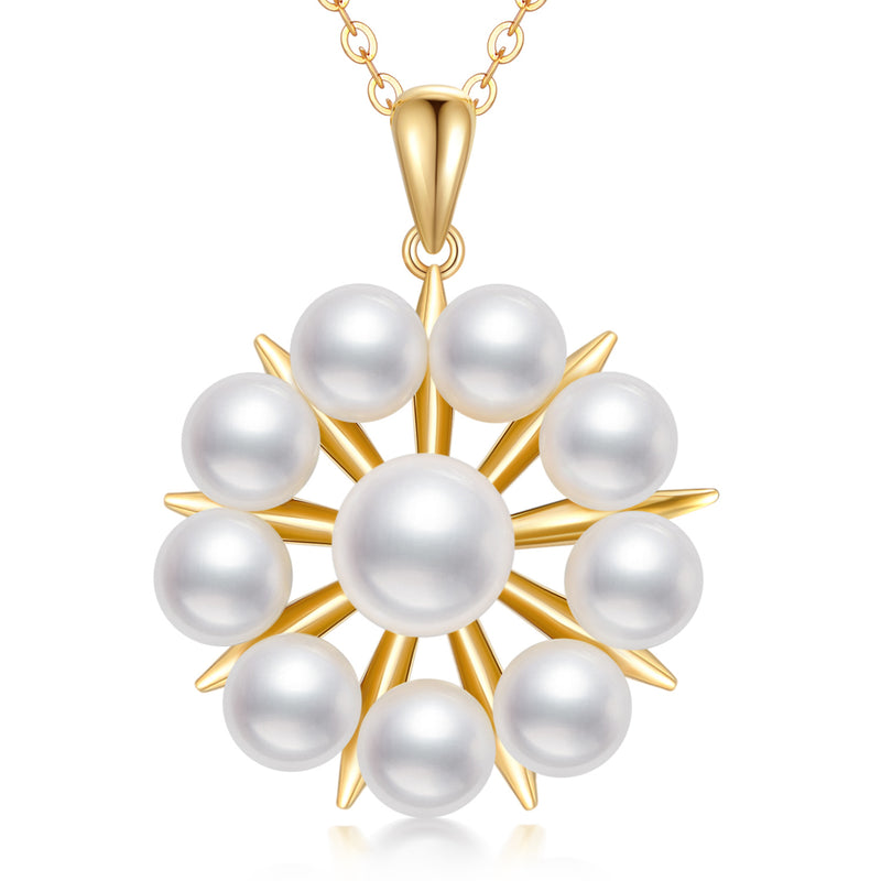 14K Yellow Gold Freshwater Pearl Pendant Necklace