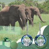 Elephant Drop Earrings - Sterling Silver (Hypoallergenic)