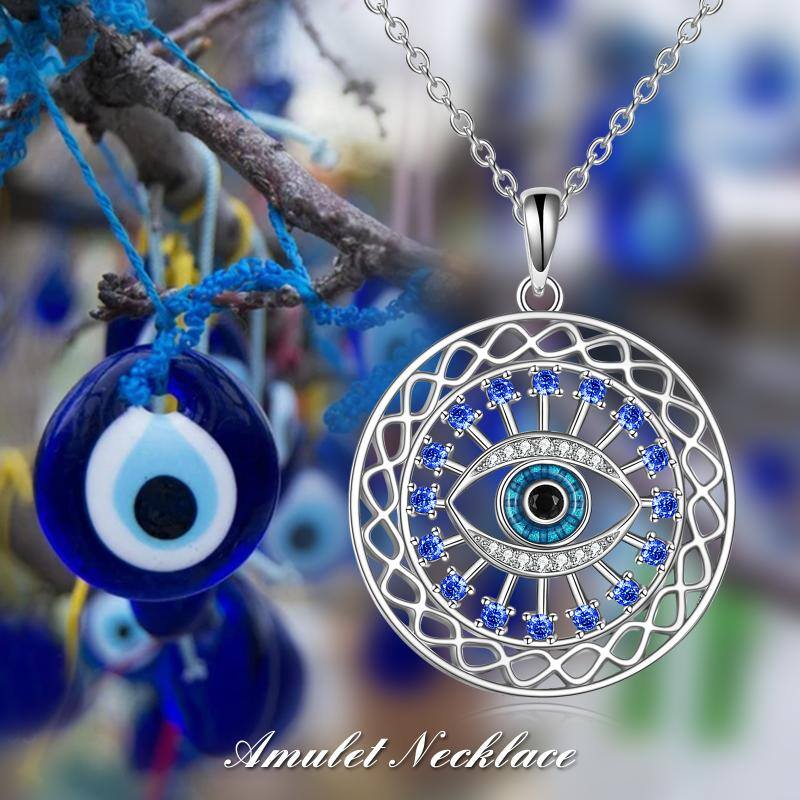 Irish Celtic Knot with Evil Eye Pendant Necklace