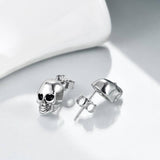 Sterling Silver Skull Stud Earrings