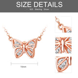 Butterfly Necklace in Rose Gold