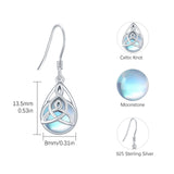 Celtic Knot Moonstone Earring - Sterling Silver