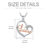 Diamond Heart Necklace - Sterling Silver