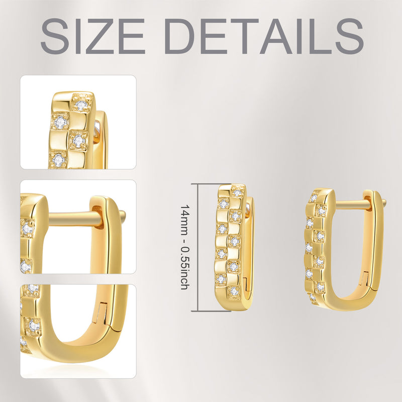 U-shaped Hoop Earrings With Diamonds