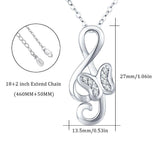 Music Note Butterfly Pendant - Sterling Silver