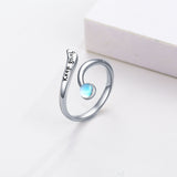 Moonstone Adjustable Ring - Sterling Silver