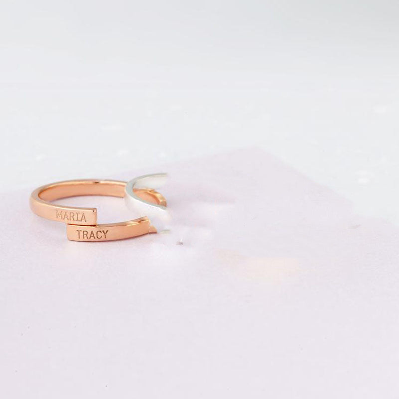 Custom Name Gold Ring