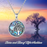 Moonstone Lotus Tree of Life Necklace - Sterling Silver