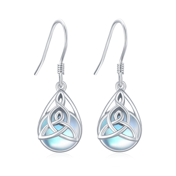 Celtic Knot Moonstone Earring - Sterling Silver