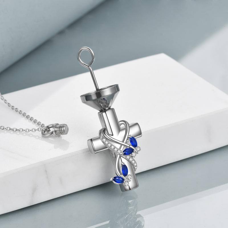 Butterfly Cross Urn Pendant Necklace